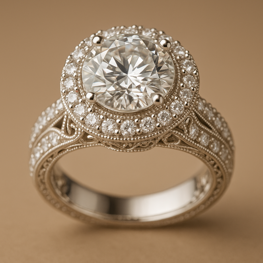 Sparkling Ornate Diamond Ring