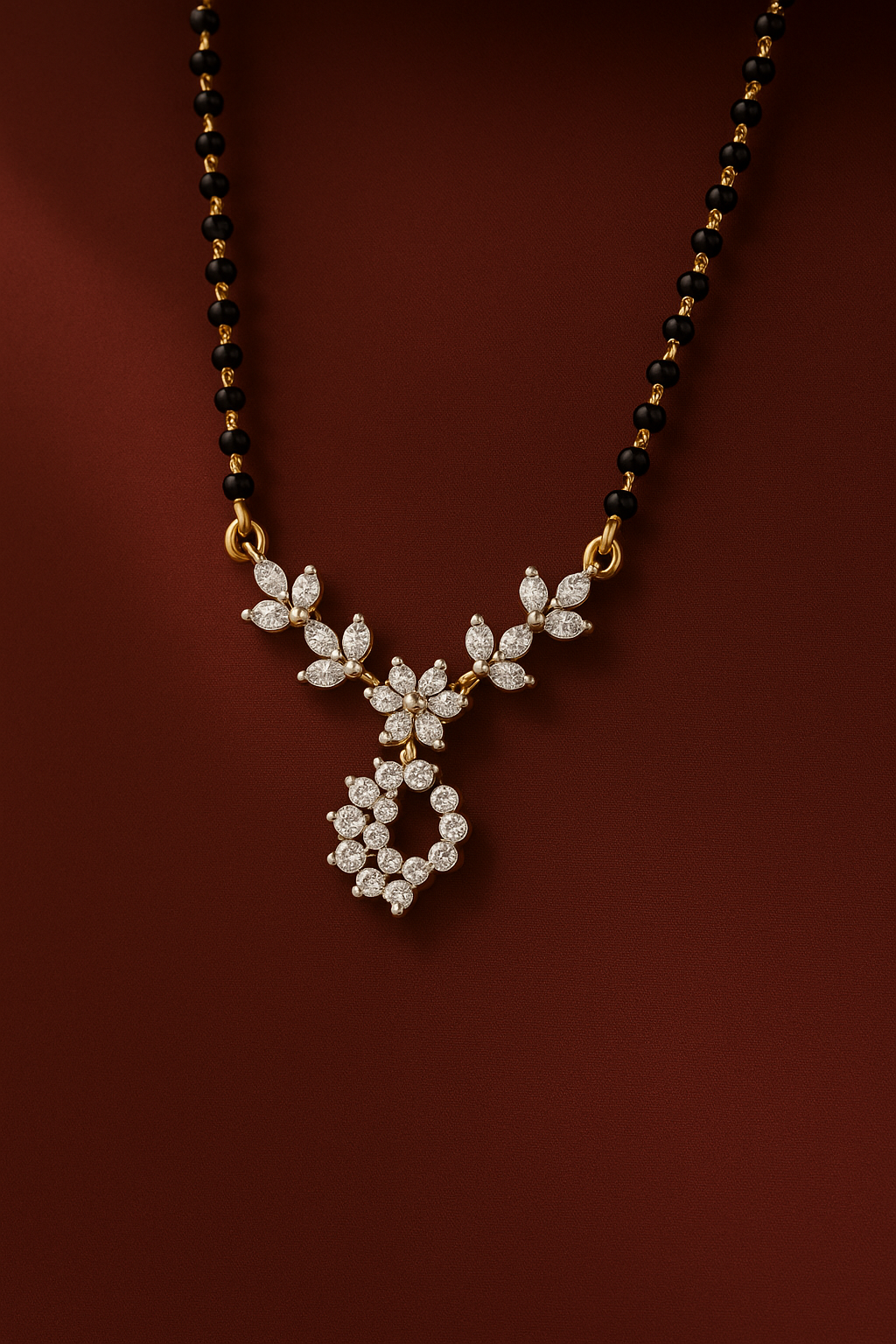 Delicate Diamond Mangalsutra Necklace